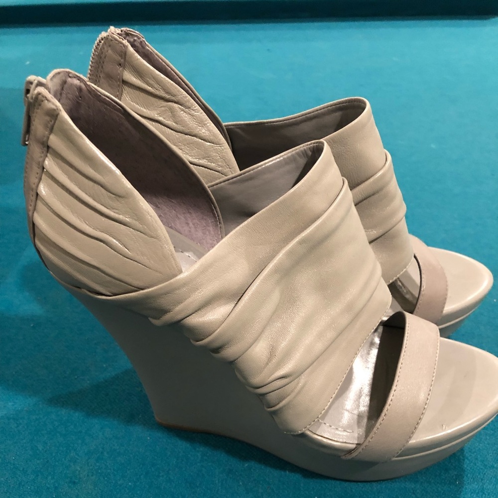 BCBG Ash Gray Wedge Sandal